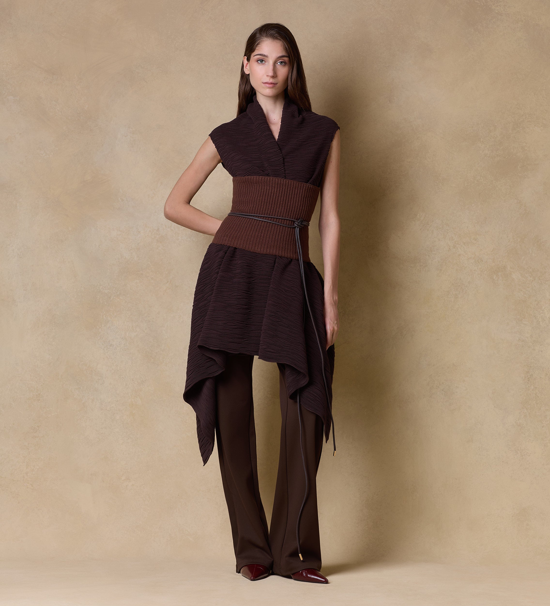 Chaleco largo textura