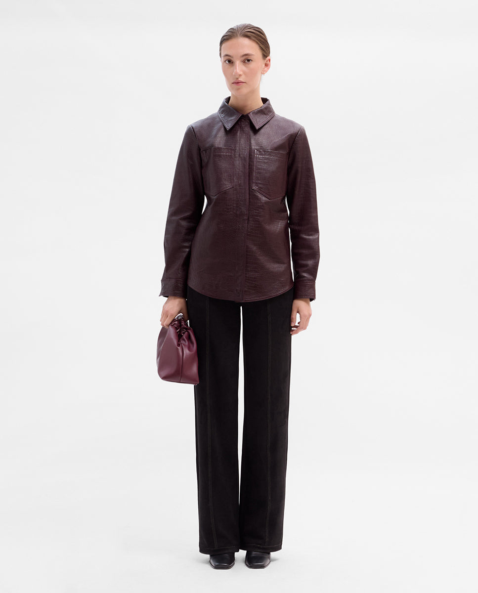 Sobrecamisa de piel grabada