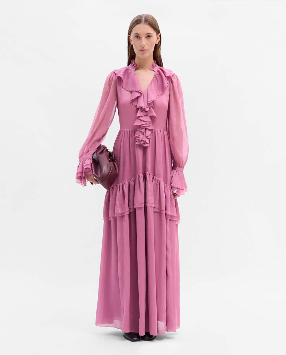 Vestido vaporoso volantes