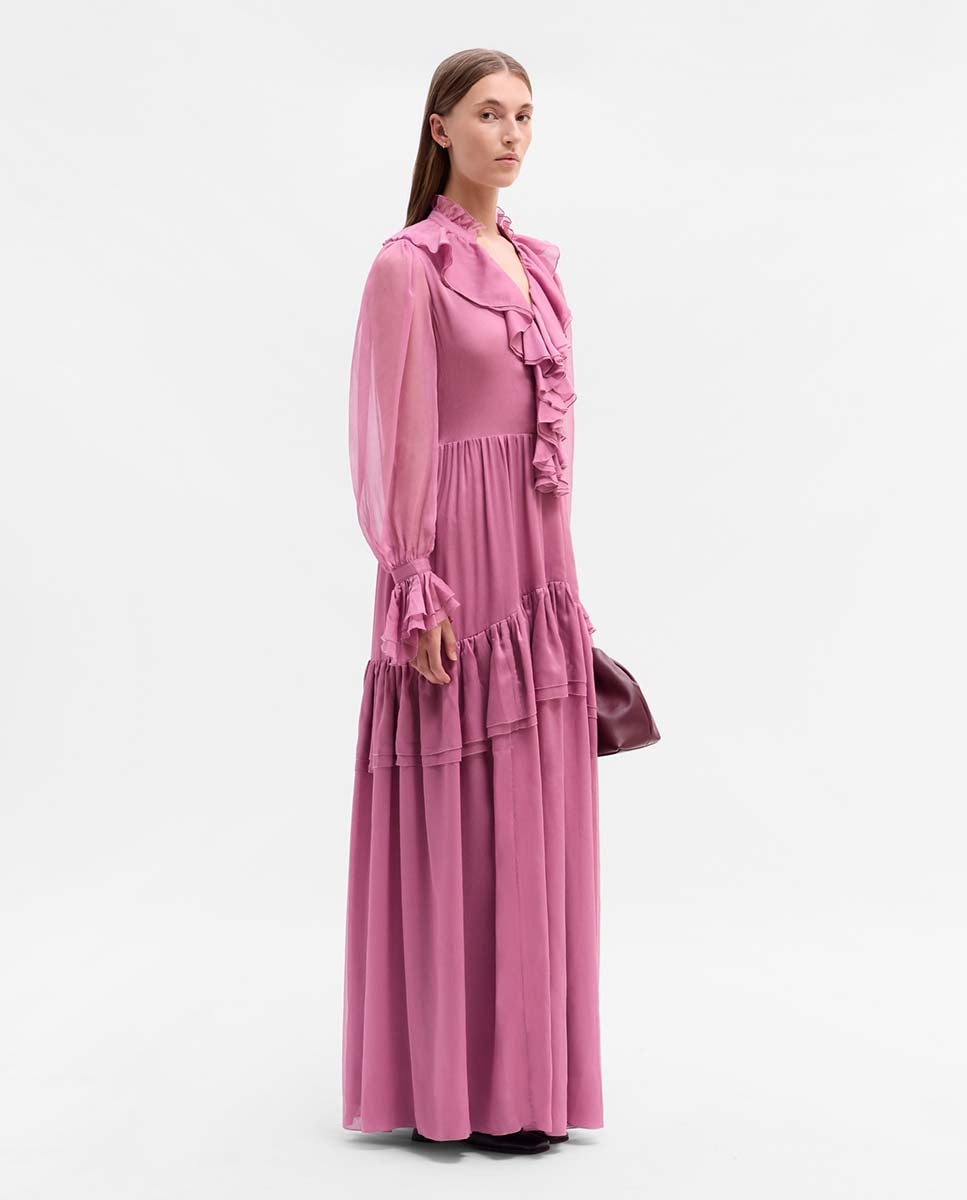 Vestido vaporoso volantes